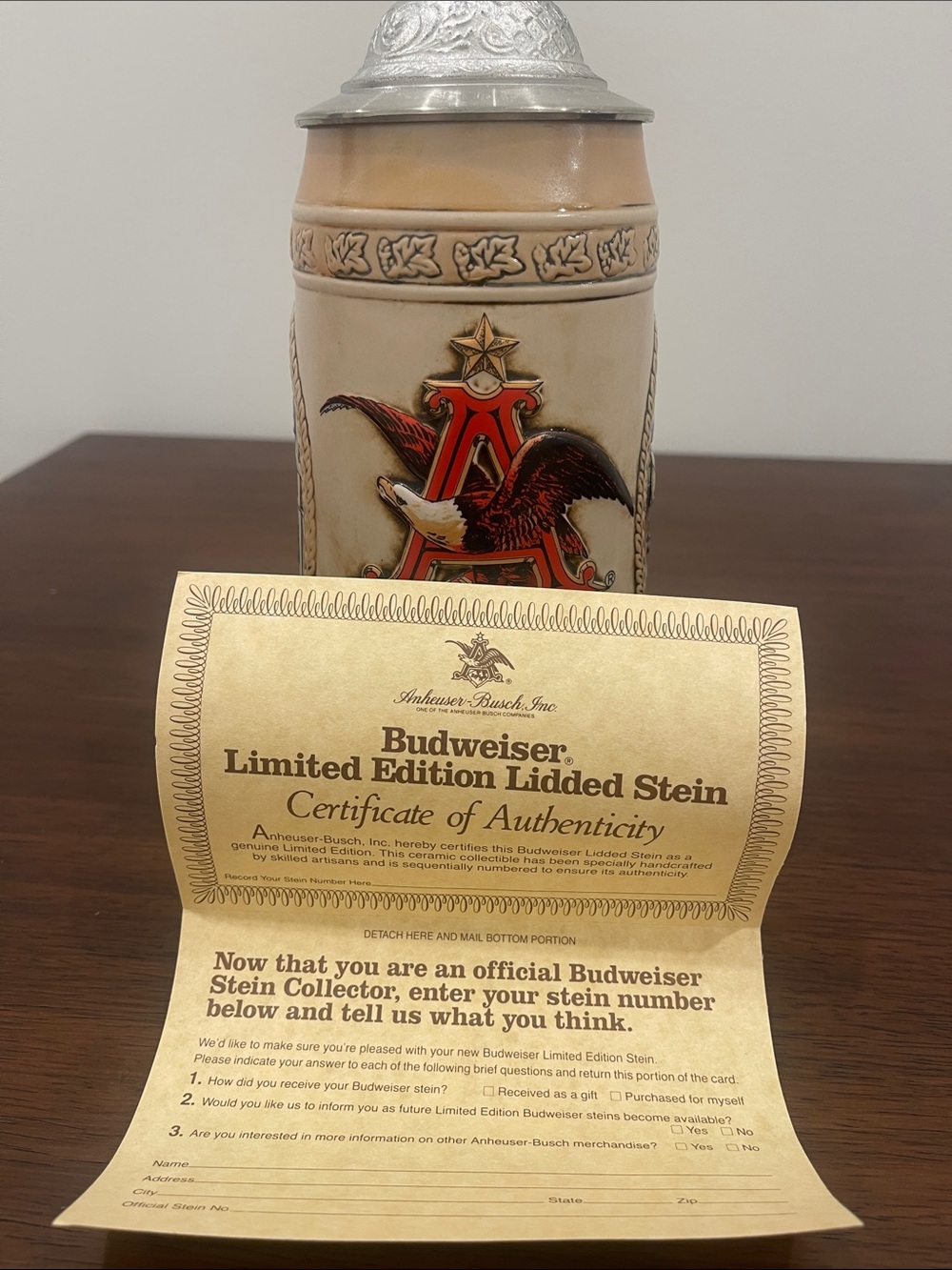 Vintage Anheuser-Busch 1987 Stein “J” Series - Picture 8 of 8